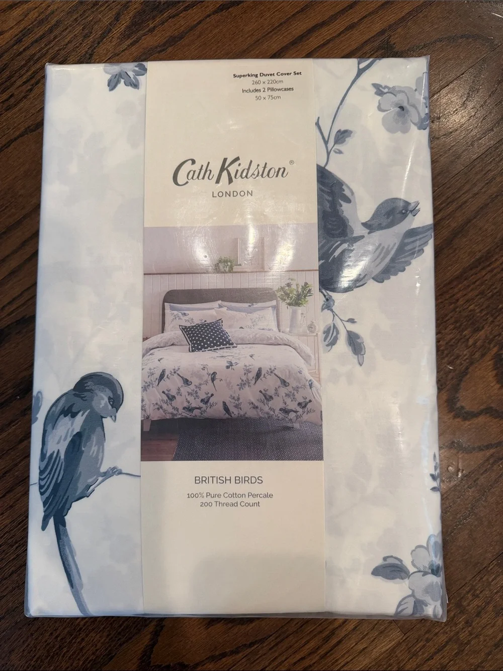 Cath Kidston British Birds Superking Duvet Cover Set NWT (reversible print)